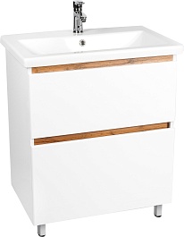 Viant Тумба под раковину Мальта 60 белая/дуб вотан – фотография-1